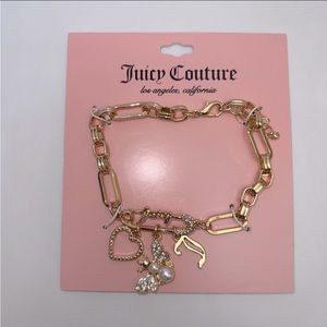 Juicy Couture Gold Paper Clip Heart Bee J Charms
